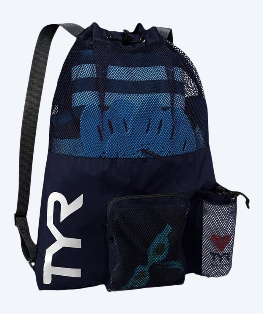 TYR worek pływacki z siatki - Big Mesh Mummy 40L - Ciemnoniebieski