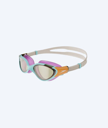 Speedo okulary do pływania treningowe damskie - Biofuse 2.0 - Niebieskie/pomarańczowe