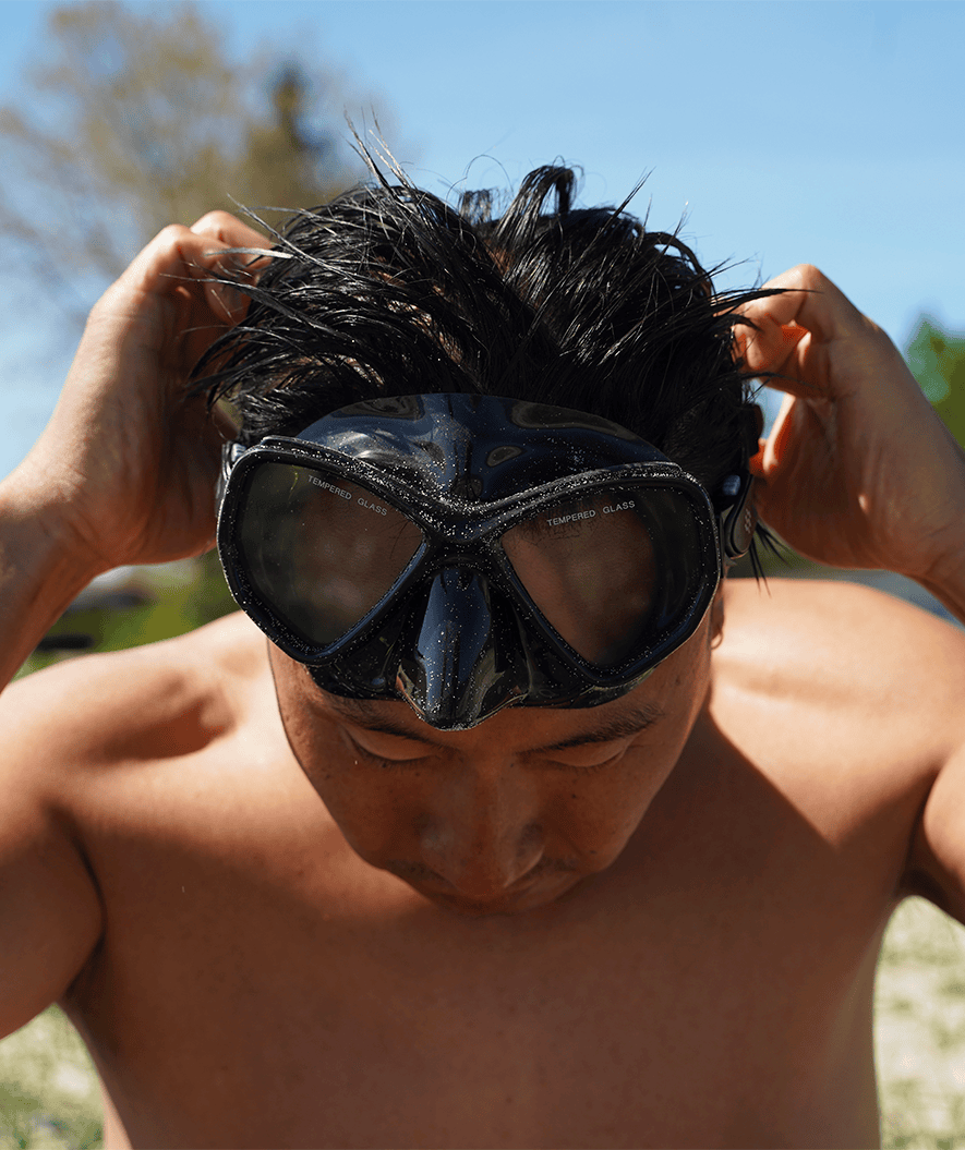 Watery zestaw maska + rurka + płetwy do snorkelingu dla dorosłych (od 15 lat) - Fenton/Breeve - Czarny