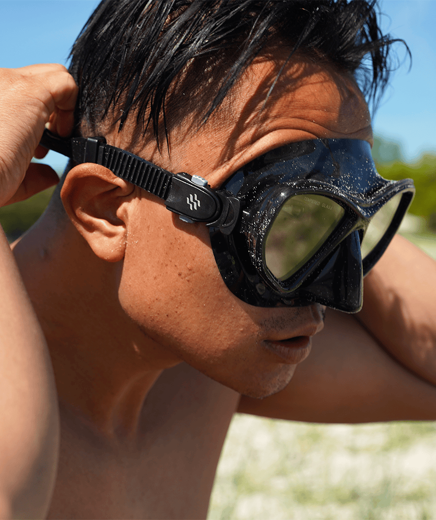 Watery zestaw maska + rurka + płetwy do snorkelingu dla dorosłych (od 15 lat) - Fenton/Breeve - Czarny