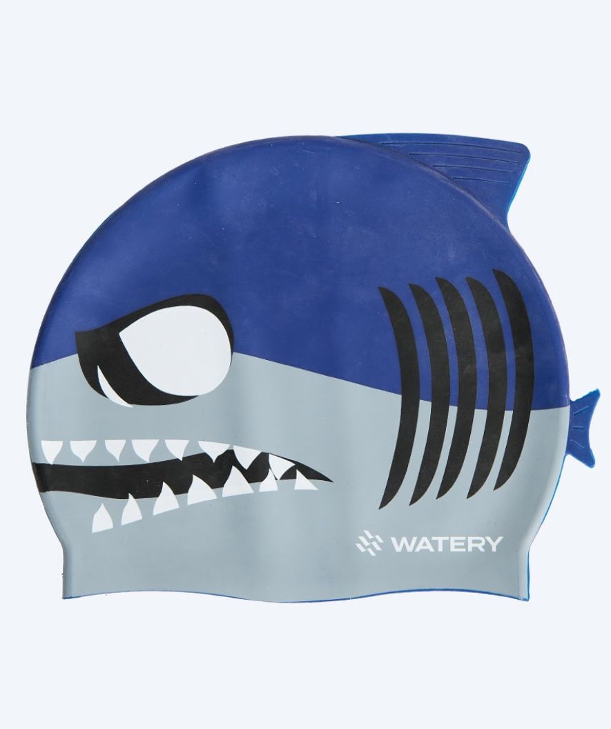 Watery czepek do pływania dla dzieci - Dashers - Shark (Niebieski/szary)