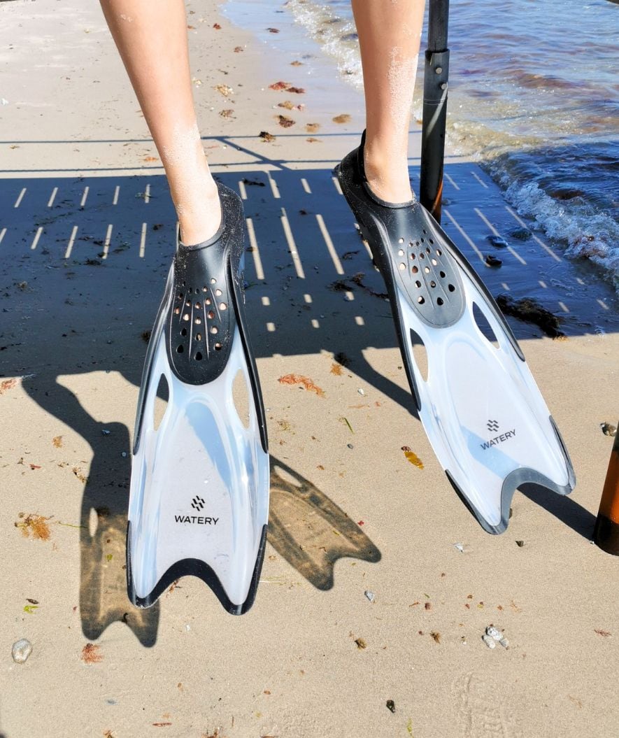 Watery płetwy do nurkowania dla dorosłych (36-45) - Rilian - Czarny/przezroczysty