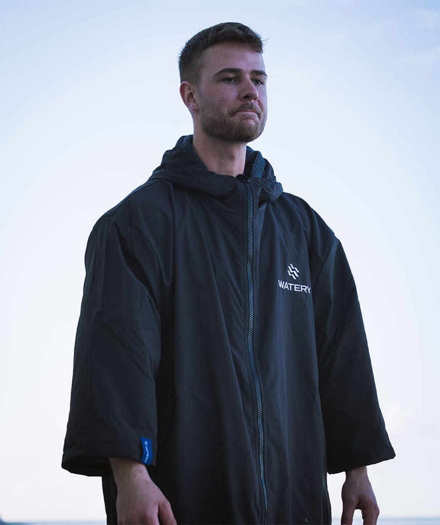 Watery Surf poncho - Wodoodporny - Czarny