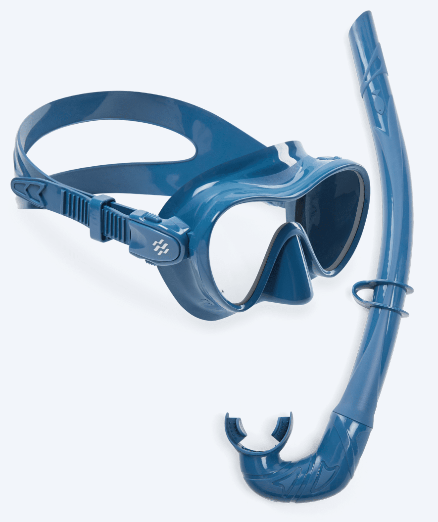Watery zestaw maska + rurka do snorkelingu dla dzieci - Cliff - Ciemnoniebieski