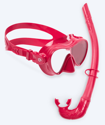 Watery zestaw maska + rurka do snorkelingu dla dzieci - Cliff - Czerwony