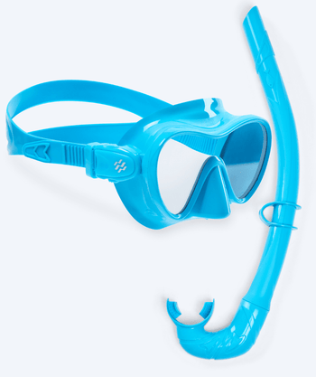 Watery zestaw maska + rurka do snorkelingu dla dzieci - Cliff - Jasnoniebieski