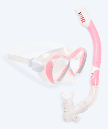 Watery zestaw do snorkelingu dla dzieci - Triton Full-dry - Jasnoróżowy