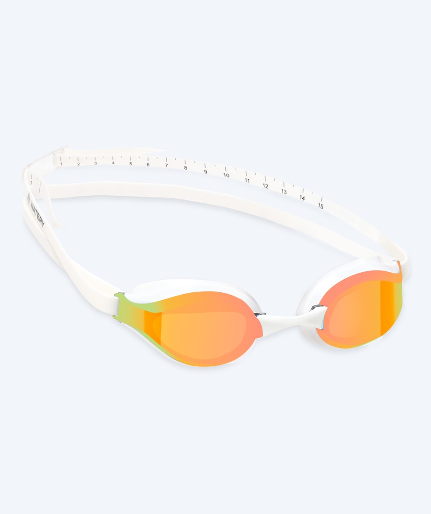 Watery Elite okulary do pływania - Poseidon Mirror - Biały/złoty