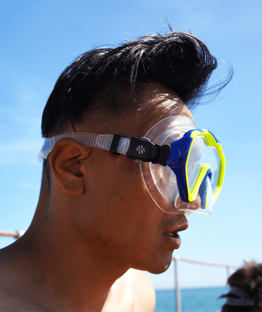 Watery zestaw maska + rurka do snorkelingu dla dorosłych (od 15 lat) - Leach Pro - Niebieski/Żółty