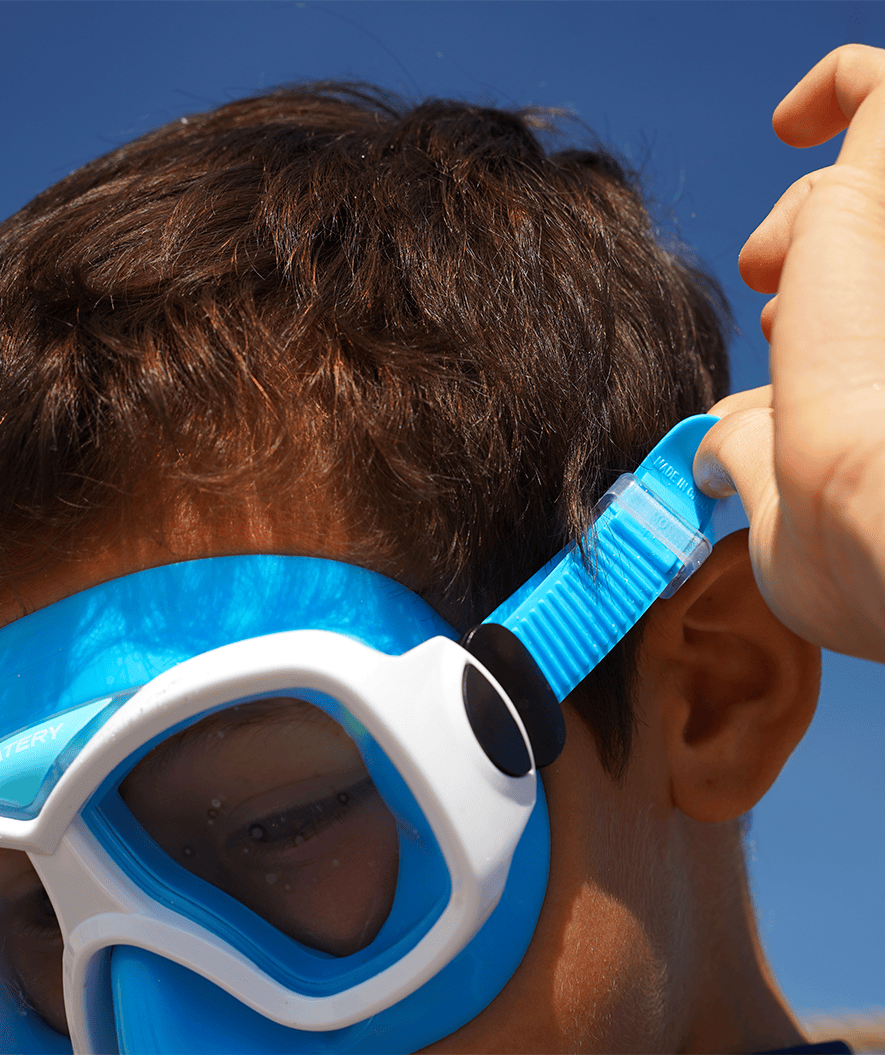Watery maska do nurkowania dla młodzieży (8-15) - Misu - Niebieska/biała