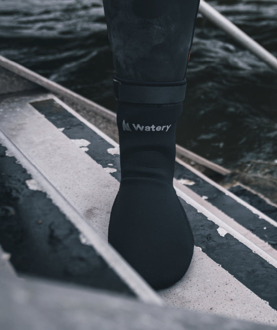 Watery zestaw neoprenowy - Thermal Reptile (3 mm) - Czarny/srebrny