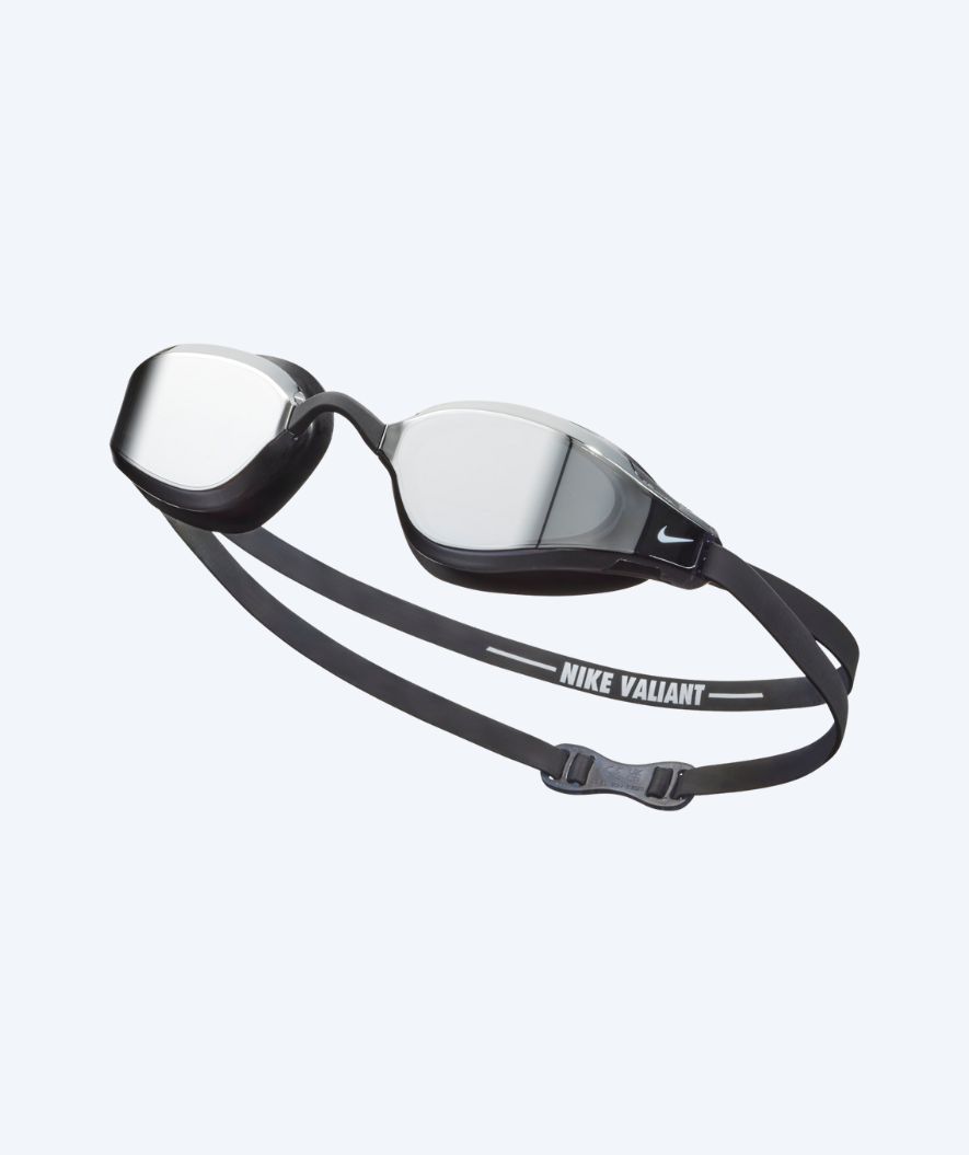 Nike Elite okulary do pływania - Valiant Mirror - Czarny/Srebrny