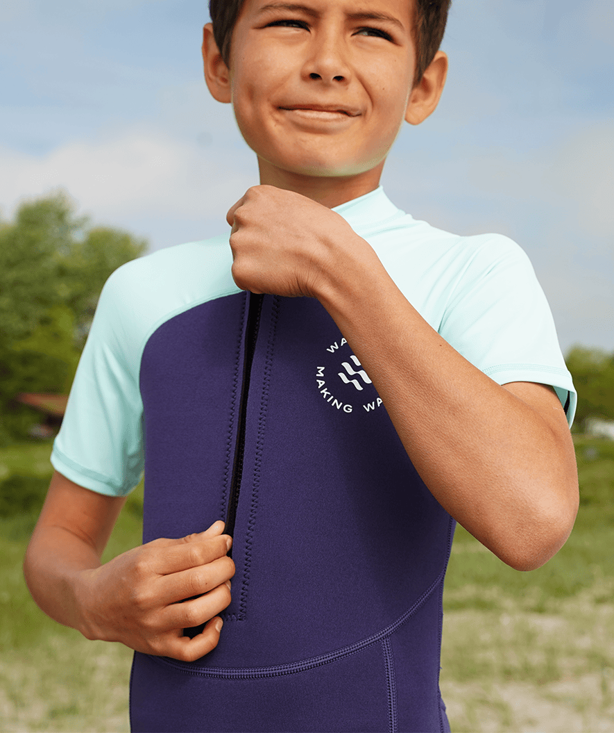 Watery kombinezon UV dla dzieci - Calypso Shorty - Ciemnoniebieski