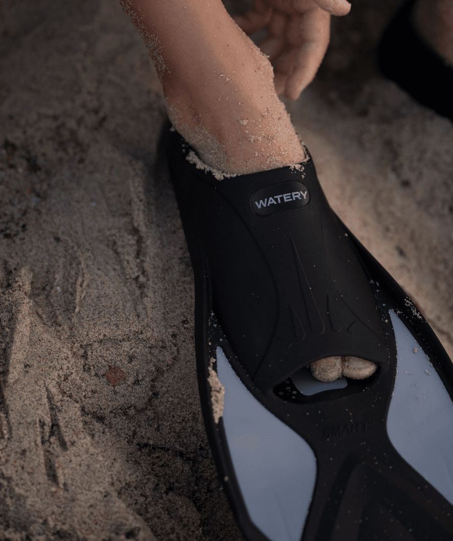 Watery zestaw maska + rurka + płetwy do snorkelingu dla dorosłych - Pike/Cliff - Czarny