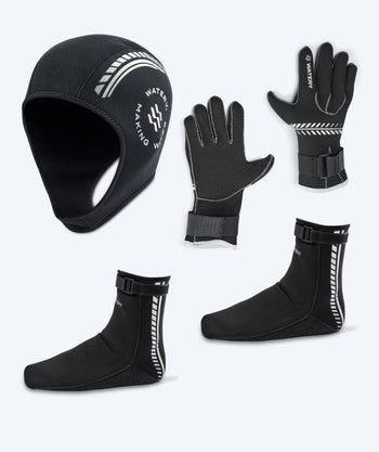 Watery zestaw neoprenowy - Thermal Reptile (3 mm) - Czarny/srebrny