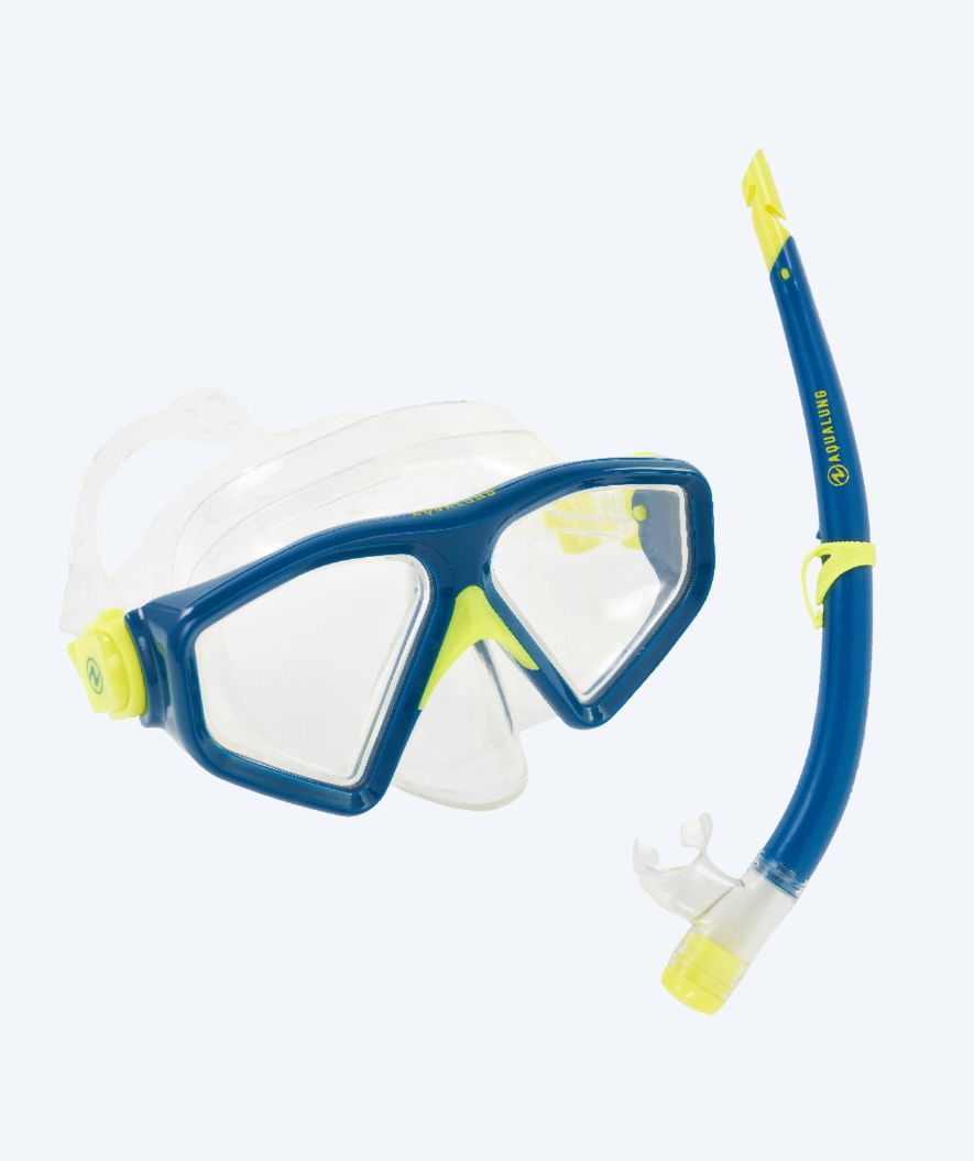 Aqualung zestaw maska i rurka do snorkelingu dla dorosłych - Saturn - Niebieski/żółty