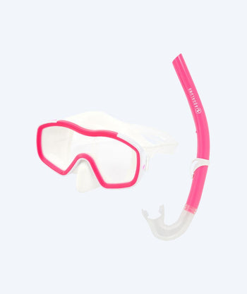 Aqualung zestaw maska + rurka do snorkelingu dla dzieci (8-18) - Raccon Combo - Przezroczysty/jasnoróżowy