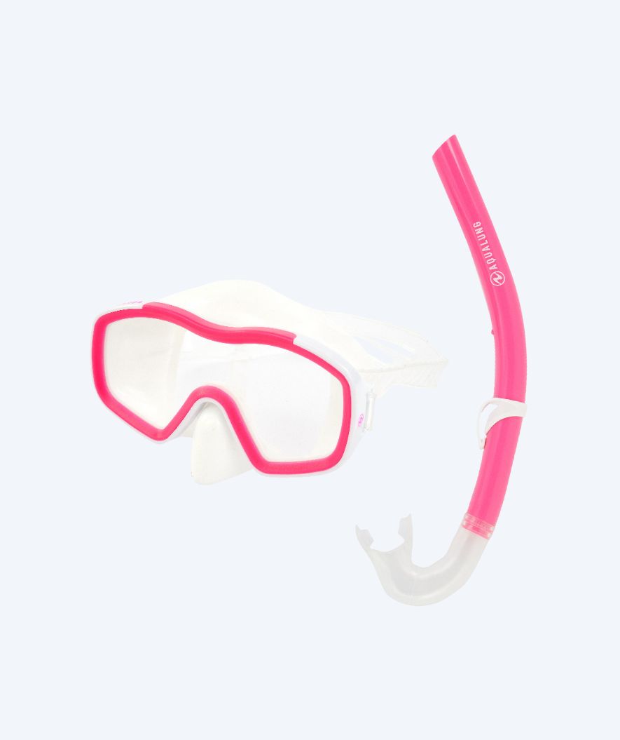 Aqualung zestaw maska + rurka do snorkelingu dla dzieci (8-18) - Raccon Combo - Przezroczysty/jasnoróżowy