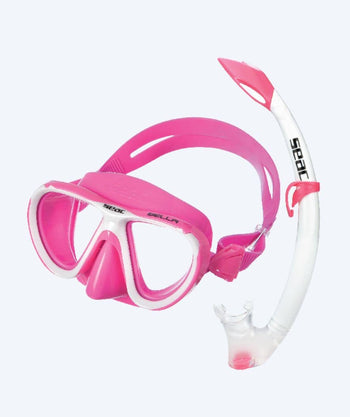 SEAC zestaw maska i rurka do snorkelingu dla dzieci (od 3 lat) - Bella - Różowy/biały