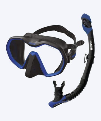 SEAC zestaw maska i rurka do snorkelingu dla dorosłych - Icona - Czarny/ciemnoniebieski
