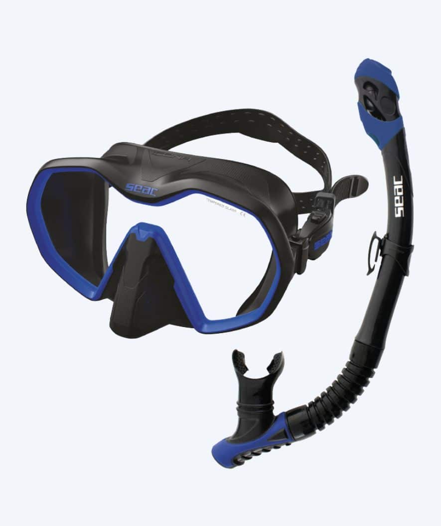 SEAC zestaw maska i rurka do snorkelingu dla dorosłych - Icona - Czarny/ciemnoniebieski