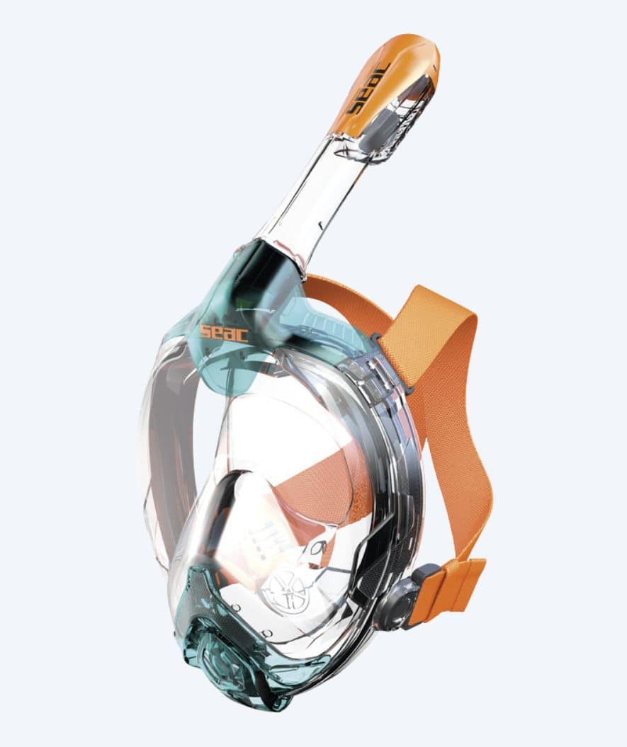 SEAC pełnotwarzowa maska do nurkowania dla dorosłych - Libera S/M - Pomarańczowy/niebieski