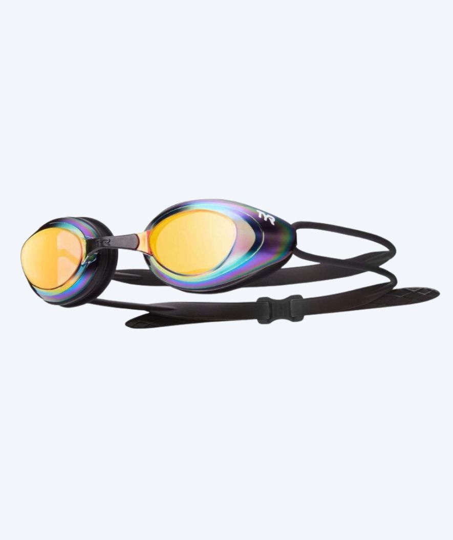 TYR okulary pływackie treningowe - Blackhawk Racing Mirrored - Czarny/złoty