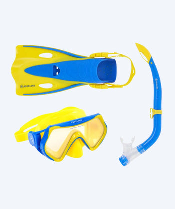 Aqualung Hero - Zestaw maska + rurka + płetwy do snorkelingu dla dzieci - Żółty/niebieski