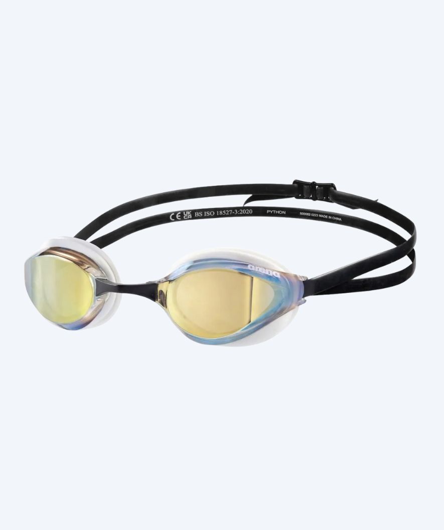 Arena Elite okulary do pływania - Python - Czarny/złoty (soczewki lustrzane)