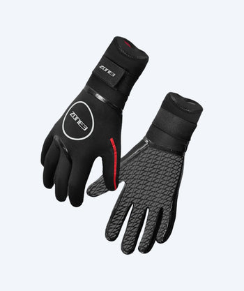 ZONE3 rękawiczki neoprenowe - Neopren Heat-Tech (3.5mm) - Czarne/czerwone