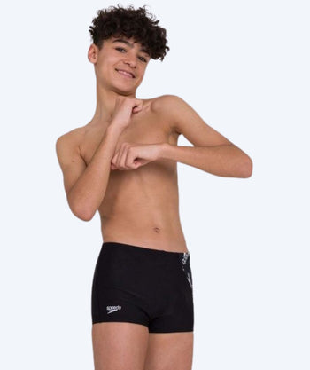 Speedo bokserki kąpielowe dla chłopców - Allover Panel - Czarny/biały
