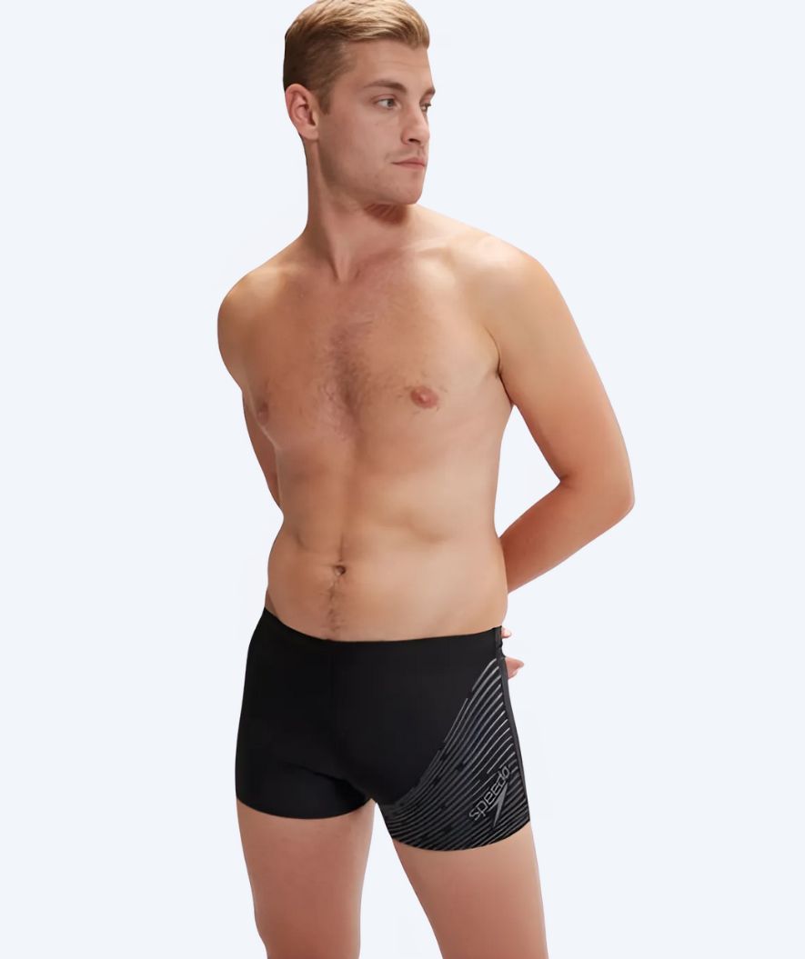 Speedo bokserki kąpielowe dla mężczyzn - Medley Logo - Czarny/Szary
