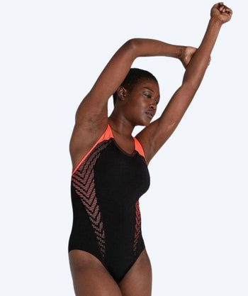 Speedo strój kąpielowy dla kobiet - Placement Laneback - Czarny