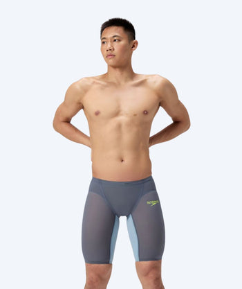 Speedo kąpielówki na zawody dla mężczyzn - LZR Pure Valor 2.0 - Szary/żółty
