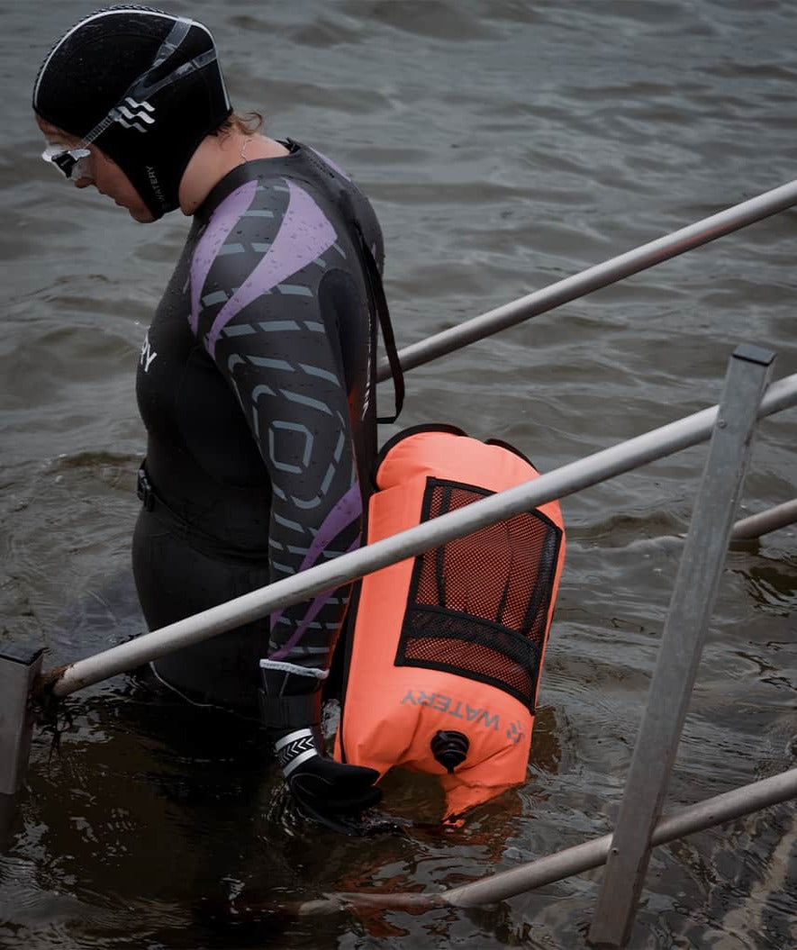 Watery wodoszczelna torba do pływania - Pro 28L - Pomarańczowa