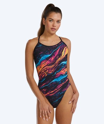 TYR strój kąpielowy dla kobiet - Durafast Elite Crosscutfit - Czarny/wielokolorowy
