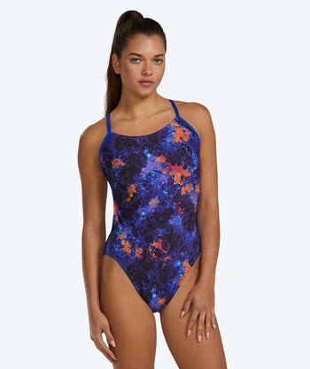 TYR strój kąpielowy dla kobiet - Durafast Elite Cutoutfit - Fioletowy/pomarańczowy