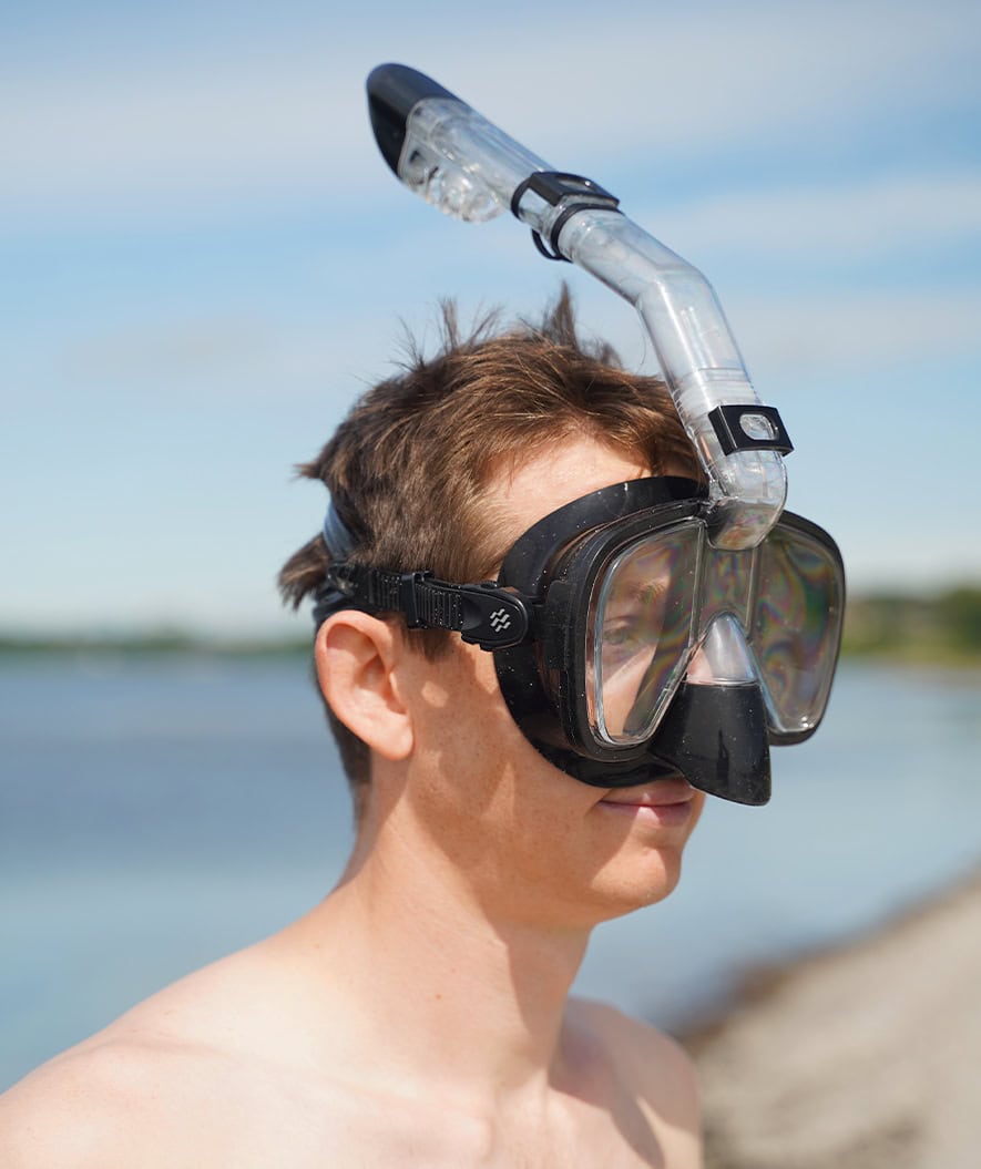 Watery pełnotwarzowa maska do snorkelingu dla dorosłych - Pearl - Czarny