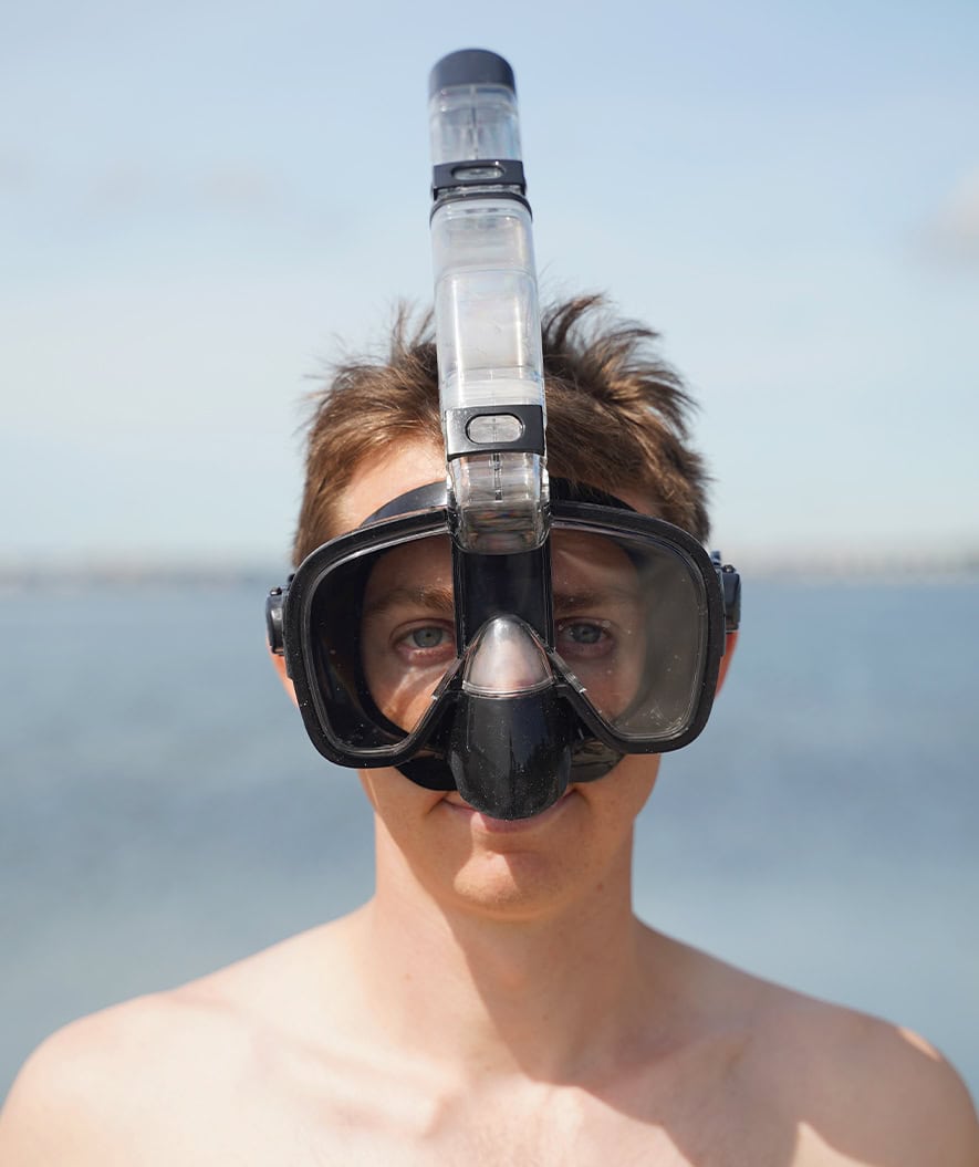 Watery pełnotwarzowa maska do snorkelingu dla dorosłych - Pearl - Czarny