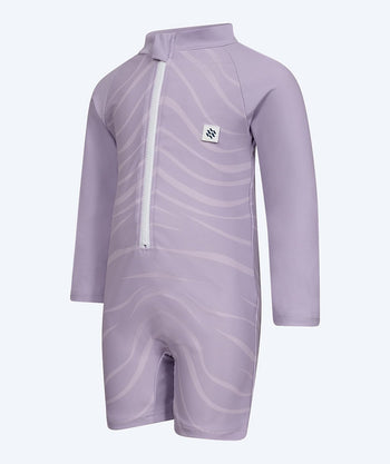 Watery kombinezon UV dla dzieci - Fjord Rashguard z długimi rękawami - Liliowy
