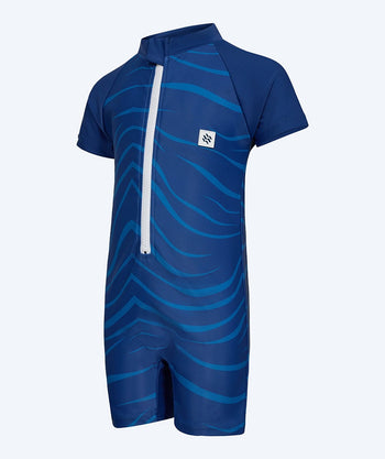 Watery kombinezon UV dla dzieci - Fjord Rashguard z krótkimi rękawami - Ciemnoniebieski