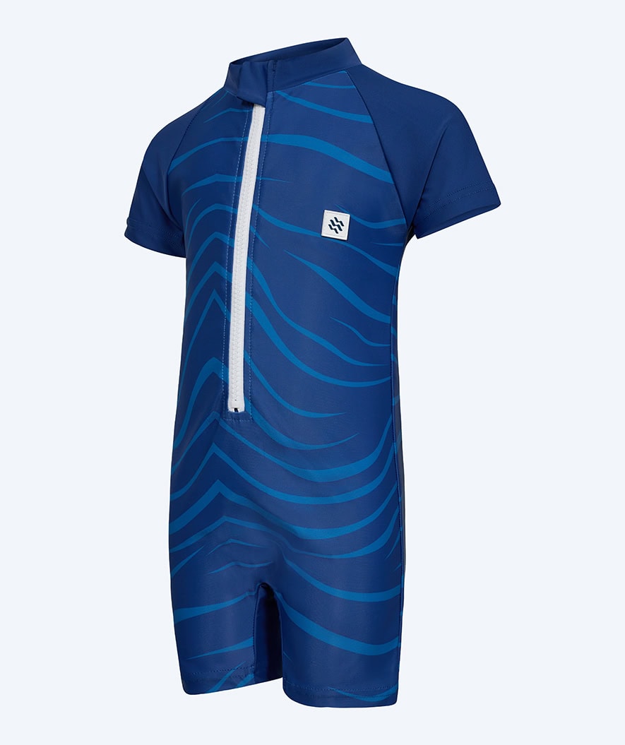 Watery kombinezon UV dla dzieci - Fjord Rashguard z krótkimi rękawami - Ciemnoniebieski
