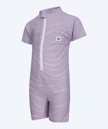 Watery kombinezon UV dla dzieci - Fjord Rashguard z krótkimi rękawami - Fioletowy