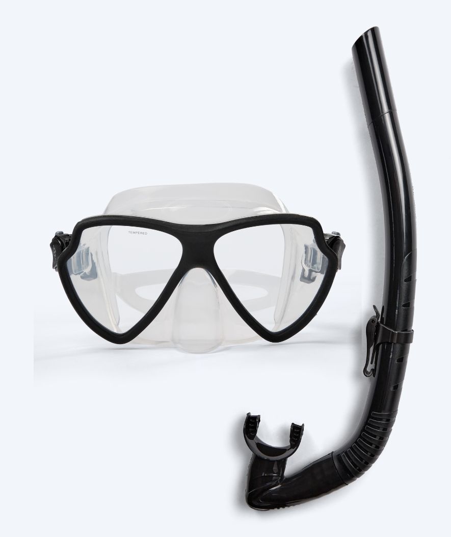 Watery zestaw do snorkelingu dla dorosłych (od 15 lat) - Itzel - Czarny