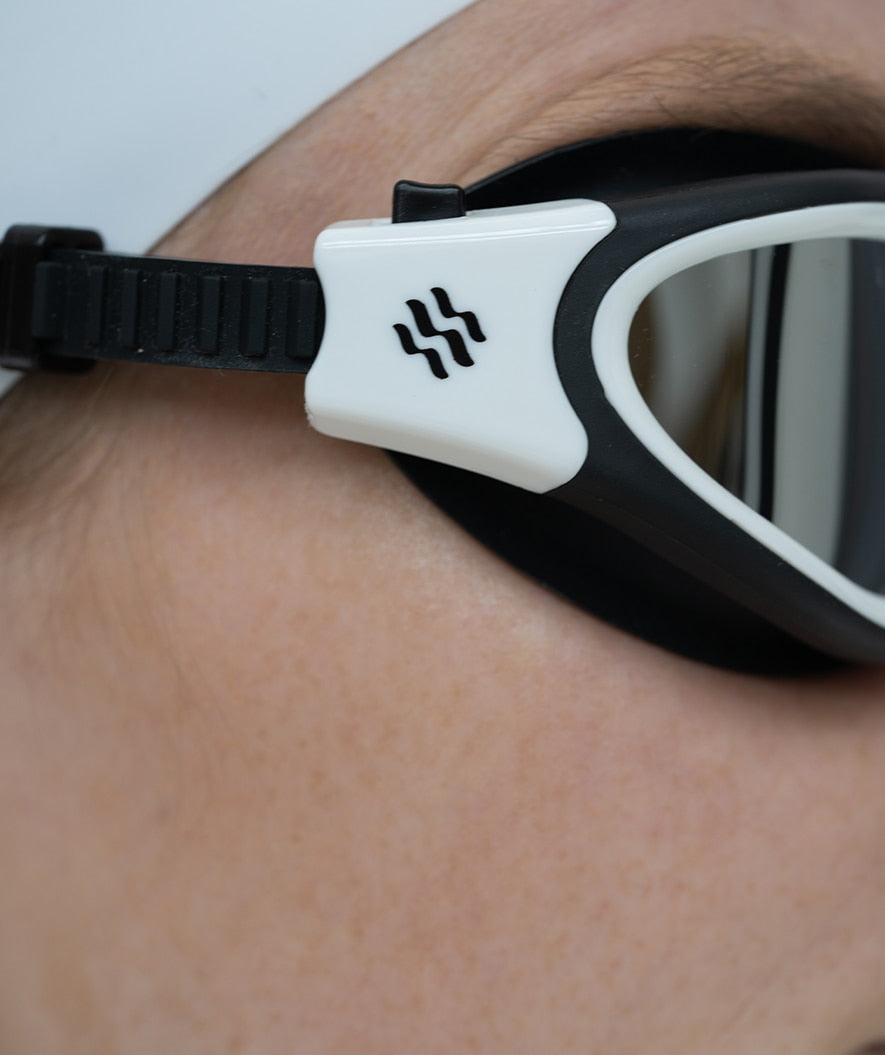 Watery okulary do pływania treningowe - Raven Mirror - Czarny/biały