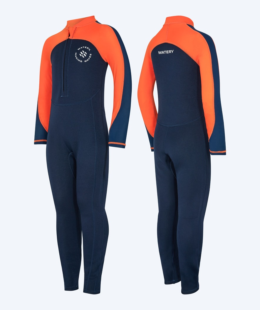 Watery kombinezon UV dla dzieci - Calypso Full-Body - Pomarańczowy/niebieski
