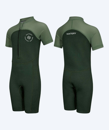 Watery kombinezon UV dla dzieci - Calypso Shorty - Zielony/jasnozielony