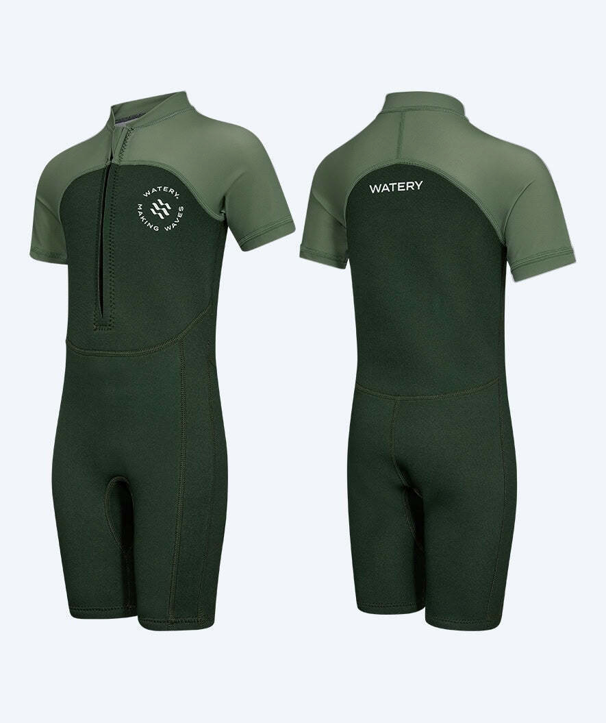 Watery kombinezon UV dla dzieci - Calypso Shorty - Zielony/jasnozielony