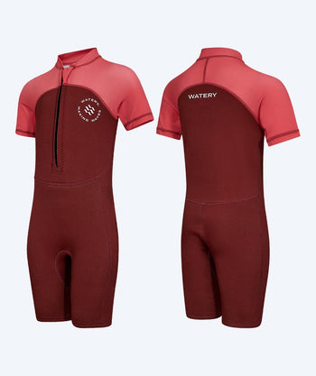 Watery kombinezon UV dla dzieci - Calypso Shorty - Czerwony/różowy