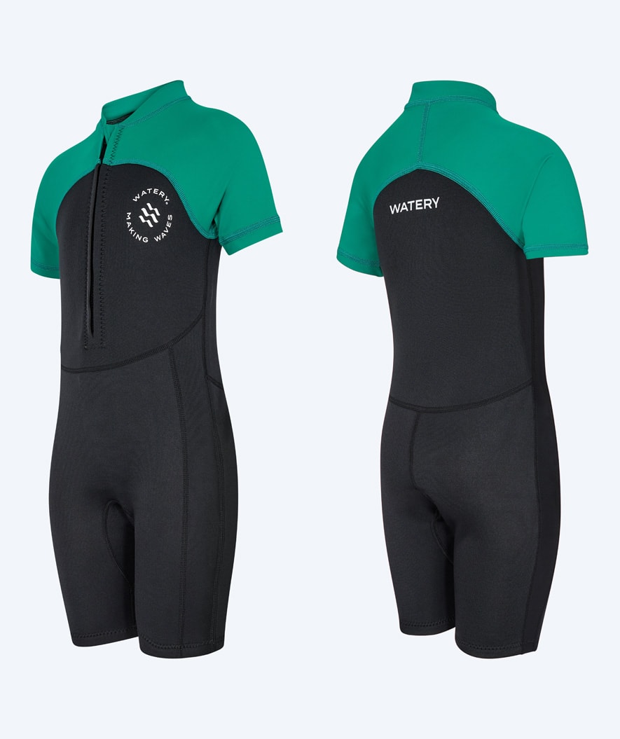 Watery kombinezon UV dla dzieci - Calypso Shorty - Zielony/czarny